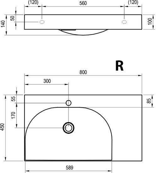 Тумба с раковиной Ravak Lite SD 80 R дымчато-серая