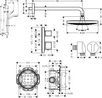 Душевой комплект Hansgrohe Ecostat E 15708000 5 в 1