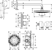 Душевой комплект Hansgrohe Ecostat E 15708000 5 в 1 Душевой комплект Hansgrohe Ecostat E 15708000 5 в 1