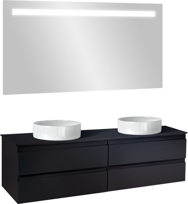 Мебель для ванной комнаты Jacob Delafon Madeleine 120 черная матовая, с подсветкой