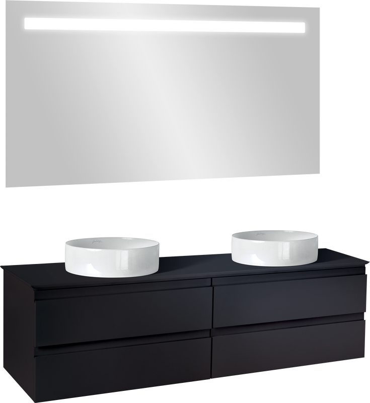 Мебель для ванной комнаты Jacob Delafon Madeleine 120 черная матовая, с подсветкой