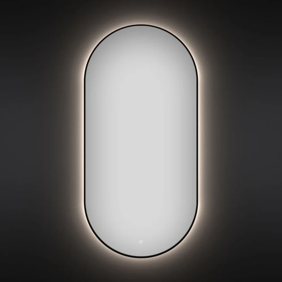 Зеркало Wellsee 7 Rays’ Spectrum 40х80 с подсветкой, черное матовое