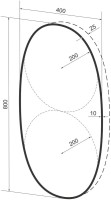 Зеркало Wellsee 7 Rays’ Spectrum 40х80 с подсветкой, черное матовое