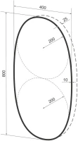 Зеркало Wellsee 7 Rays’ Spectrum 40х80 с подсветкой, черное матовое