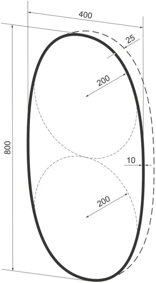 Зеркало Wellsee 7 Rays’ Spectrum 40х80 с подсветкой, черное матовое
