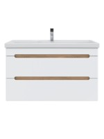 Тумба под раковину без столешницы SanStar Diva 100 подвесная матовая белая, дуб вотан