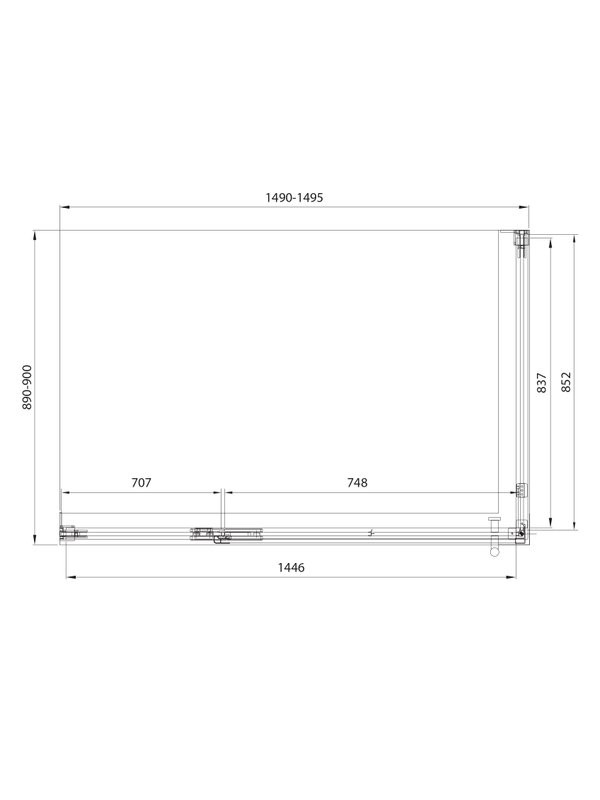 Душевой уголок Veconi Premium Alassio SP GR 150х90, профиль брашированный графит, стекло прозрачное