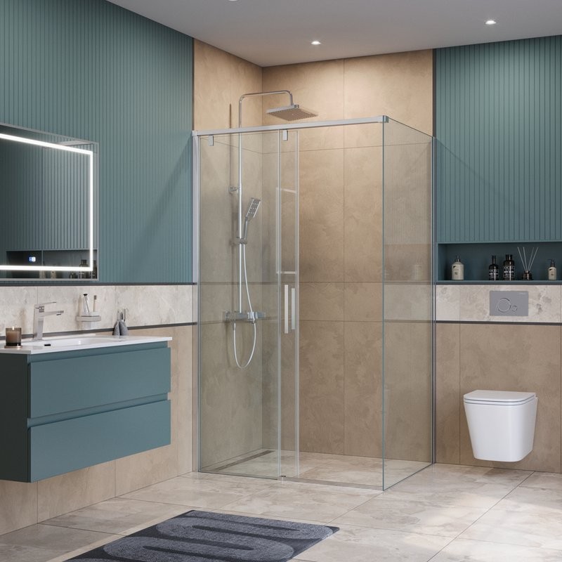 Душевой уголок BelBagno Soft Close-1 AH-1-120/100-C-Cr профиль хром