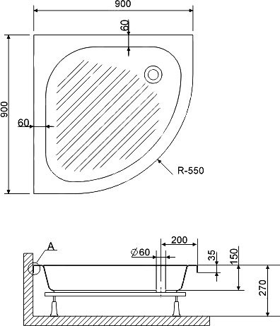 Поддон для душа RGW B/CL-S-A 16180499-51