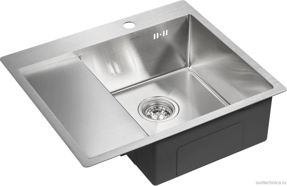 Комплект Мойка Paulmark Kroner PM225951-BSR брашированная нержавеющая сталь R + Измельчитель Bone Crusher BC 810-SL Slim Line