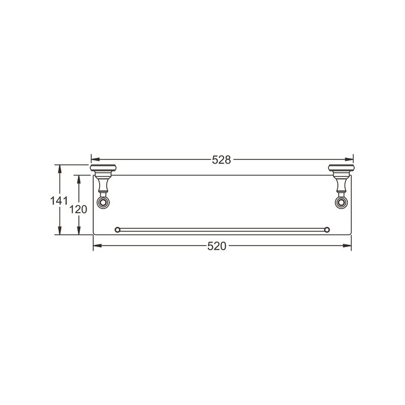 Полка Rose RG11 RG1119 50 см, хром