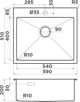 Комплект Мойка Omoikiri Akisame 59-LG 4973082 светлое золото + Измельчитель Nagare slim 500
