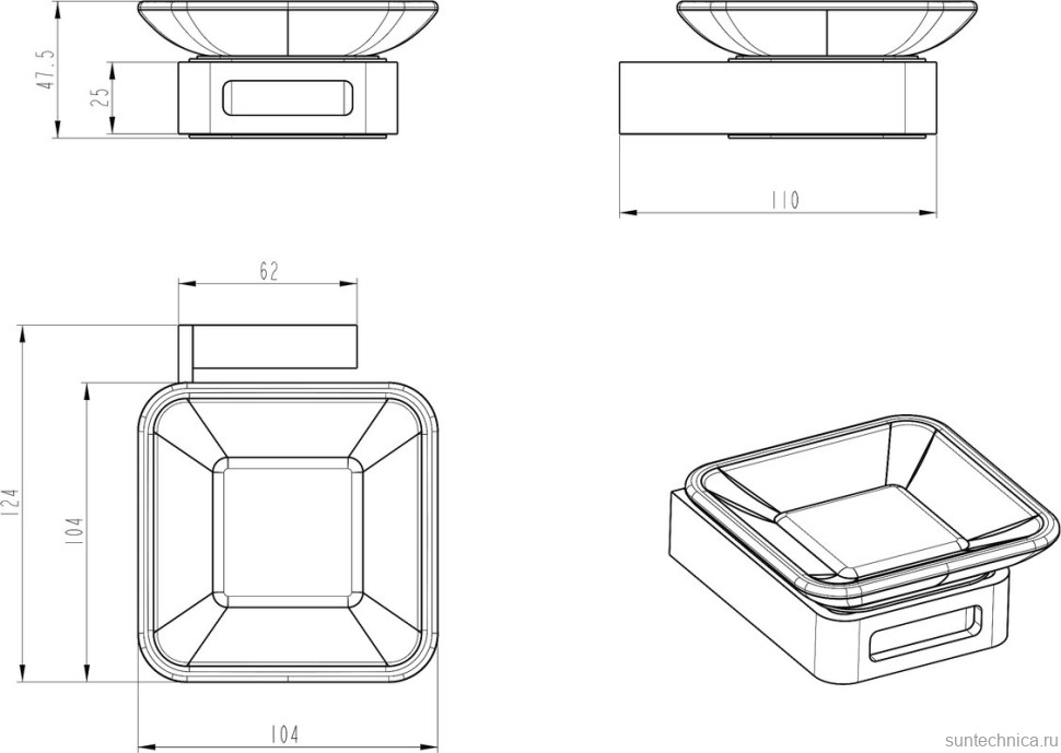 Набор Стакан Boheme Q 10944-G + Мыльница 10943-G