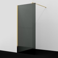 Душевая перегородка Wasserkraft Rur 30W 120 см, профиль глянцевое золото, стекло тонированное