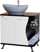 Тумба с раковиной Bellezza Рио 70 L, черно-белая