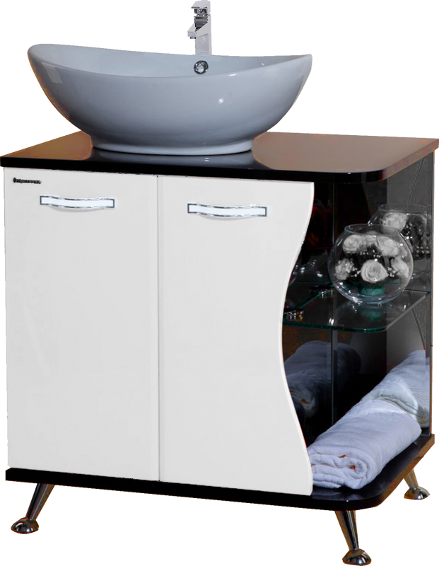 Тумба с раковиной Bellezza Рио 70 L, черно-белая