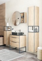 Шкаф-пенал для ванной Corozo Форест VN 35 подвесной, сонома
