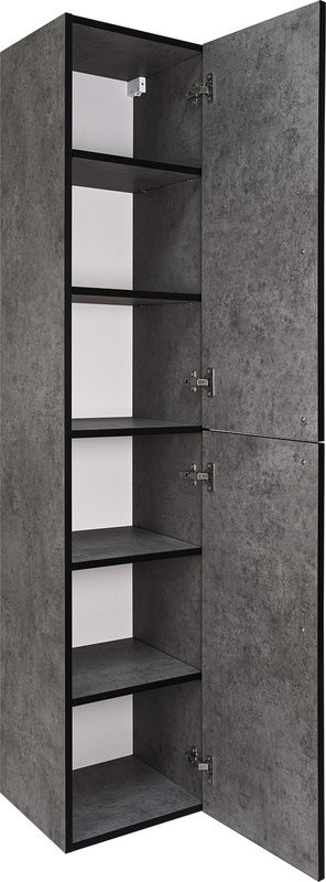 Шкаф пенал для ванной Brevita Rock R, бетон темно-серый