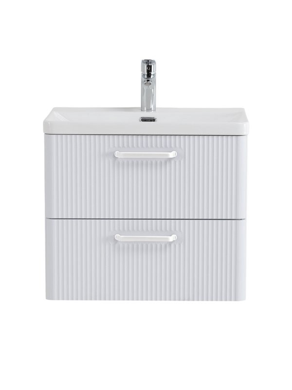 Тумба с раковиной BelBagno Due 50 ручки белые, bianco lucido