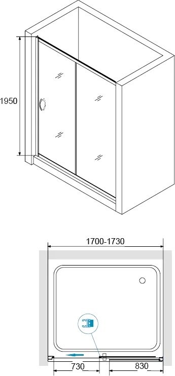 Душевой уголок RGW Passage PA-016+100 см (170-173)x100x195 профиль хром, стекло прозрачное