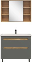 Мебель для ванной комнаты SanStar Diva 100 дуб вотан, графит софт, раковина Миранда 100