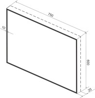 Зеркало Wellsee 7 Rays’ Spectrum 75х60 с подсветкой, черное