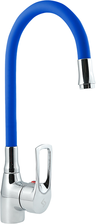 Смеситель для кухни Славен Прораб Ц СЛ-ОД-Ц2С с гибким изливом, синий