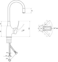 Смеситель для кухни Славен Прораб Ц СЛ-ОД-Ц2С с гибким изливом, синий