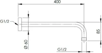 Кронштейн для верхнего душа Remer 343L40 40 см