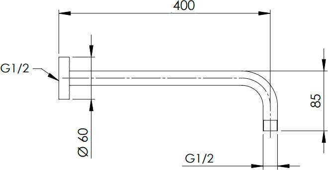 Кронштейн для верхнего душа Remer 343L40 40 см
