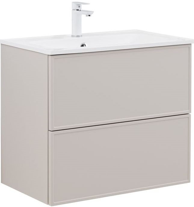 Тумба под раковину без столешницы Aquanet Арт 75 подвесная, бежевая