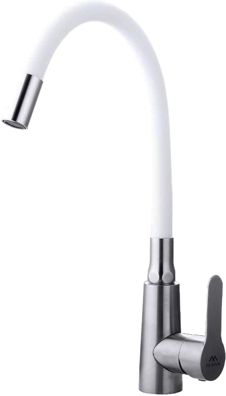 Смеситель для кухни Fashun A54301-8 сатин, белый