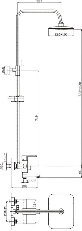 Душевая стойка Haiba HB2402 хром