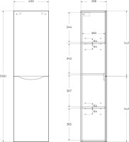 Шкаф пенал для ванной BelBagno Fly -Marino R rovere grigio