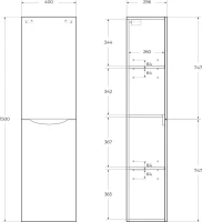 Шкаф пенал для ванной BelBagno Fly -Marino R rovere grigio