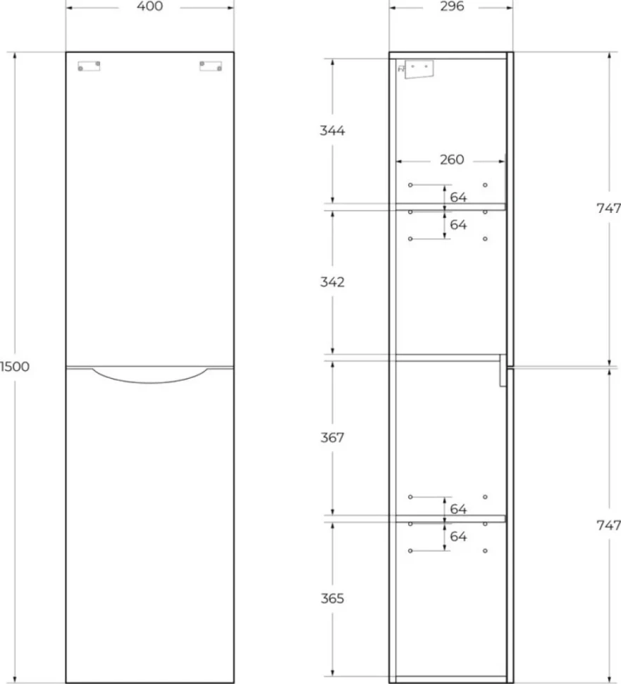 Шкаф пенал для ванной BelBagno Fly -Marino R rovere grigio