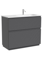 Тумба с раковиной Sancos Folk Floor 100 правая напольная, grey soft, раковина CN7015