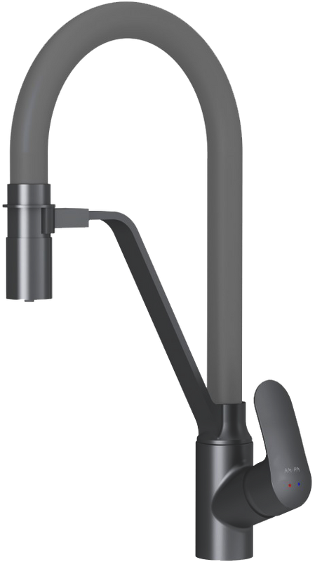 Смеситель для кухни AM.PM Like F8007825 с гибким изливом, серый