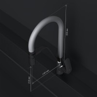 Смеситель для кухни AM.PM Like F8007825 с гибким изливом, серый