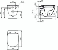 Комплект Унитаз подвесной Ideal Standard Tesi T536001 с микролифтом + Крепления Geberit Duofix 111.815.00.1 к стене + Звукоизоляция + Инсталляция UP 320 111.300.00.5 + Кнопка Sigma 01 115.770.11.5 белая