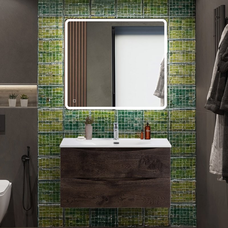 Тумба под раковину BelBagno Marino-cer-n 90 подвесная, rovere nature grigio