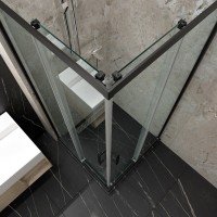 Душевой уголок Triton Фикс Блэк Щ0000077398 90х90 см с поддоном, профиль черный матовый