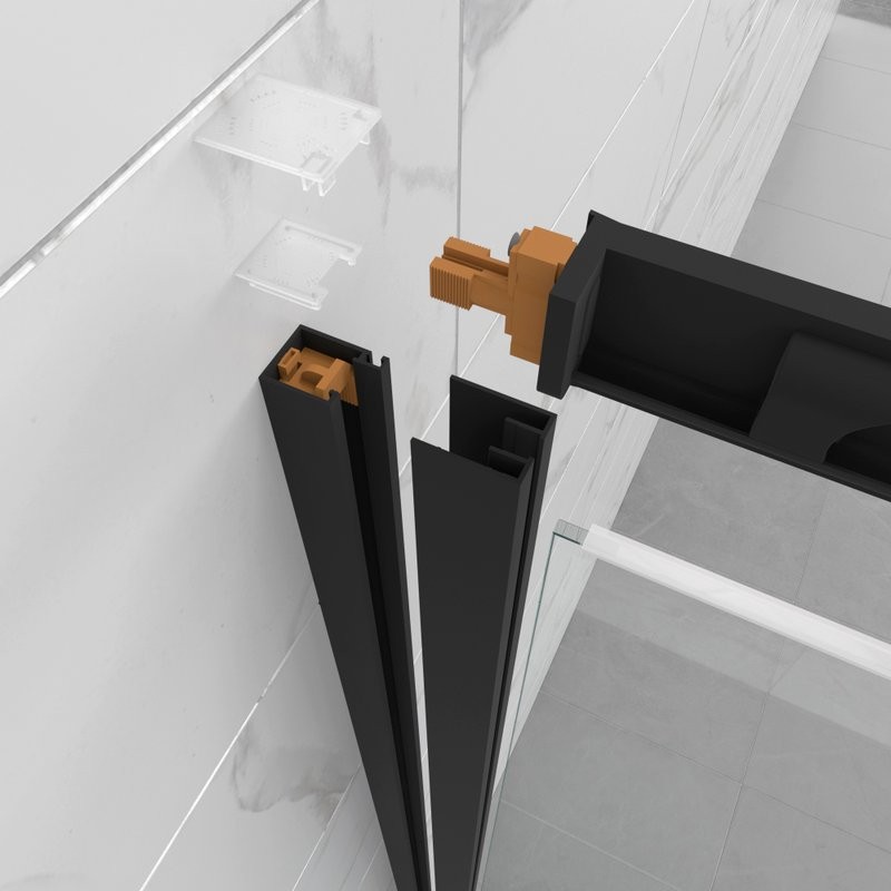 Душевой уголок Triton Фикс Блэк Щ0000077398 90х90 см с поддоном, профиль черный матовый