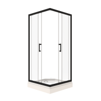 Душевой уголок Triton Фикс Блэк Щ0000077398 90х90 см с поддоном, профиль черный матовый