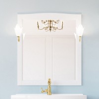 Зеркало ValenHouse Эллина 80 белое, основа светильника золото