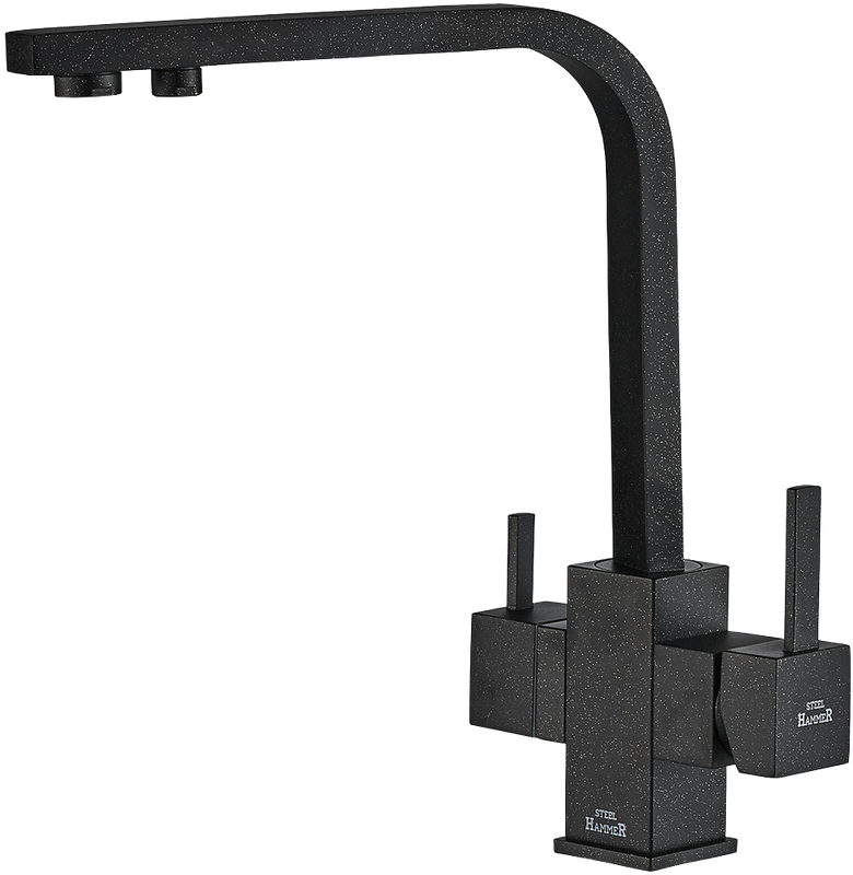 Смеситель для кухни Zorg Steel Hummer SH 905 BLACK черный металлик