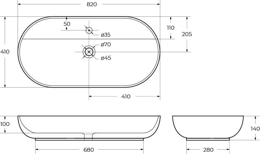 Накладная раковина BelBagno BB1347 82