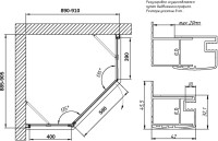 Душевой уголок Vegas Glass AFA-Pen TUR NOVO h1890 90 05 01 L профиль бронза, стекло прозрачное