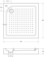Поддон для душа BelBagno Tray 95х95 с сифоном