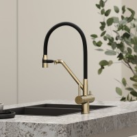 Смеситель для кухни Sancos Dora SC4003BG с гибким изливом, брашированное золото